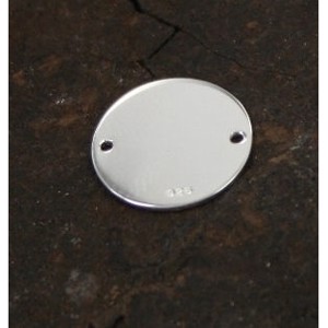 Sølv mønt m/2 huller, Blank 12 mm